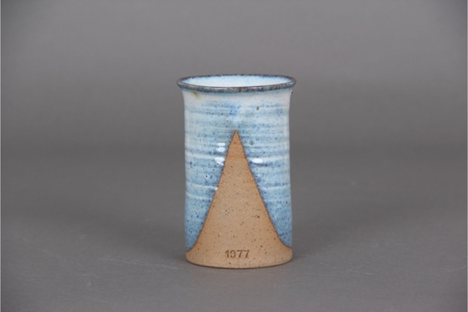 Jette Schrader Vase With Blue Glaze. Signed And Dated 1977 photo for sale