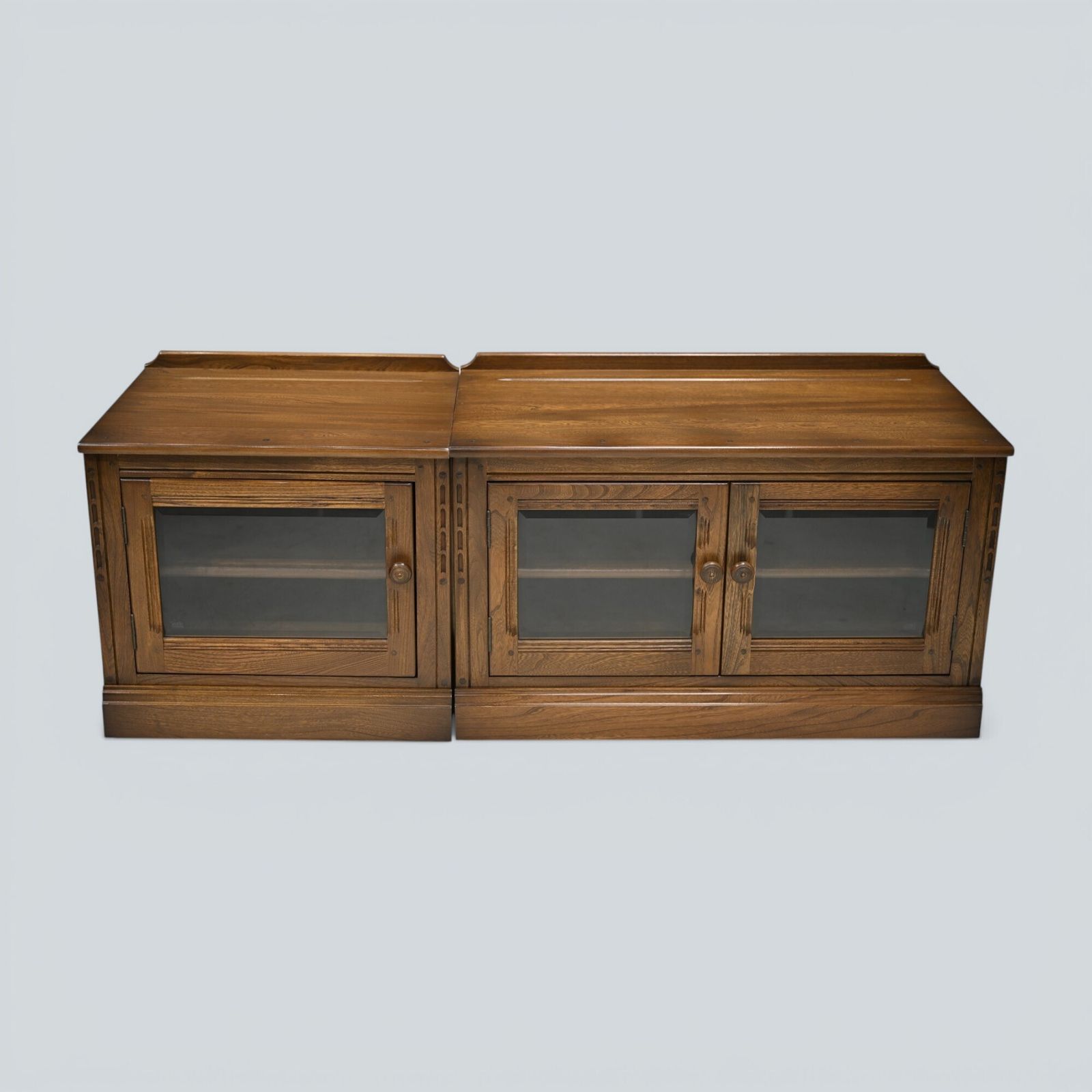 Ercol Entertainment Cabinets 5 Piece Corner Modular Golden Dawn Free Uk Delivery photo vintage
