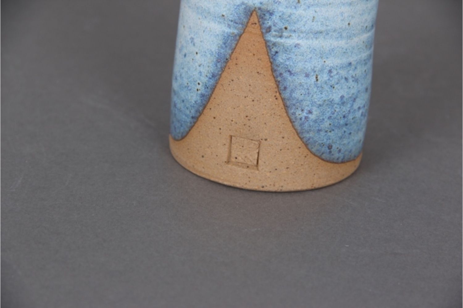 Jette Schrader Vase With Blue Glaze. Signed And Dated 1977 photo Home Decor