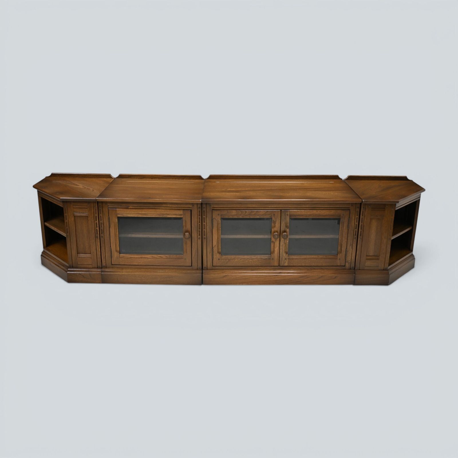 photo furniture Ercol Entertainment Cabinets 5 Piece Corner Modular Golden Dawn Free Uk Delivery