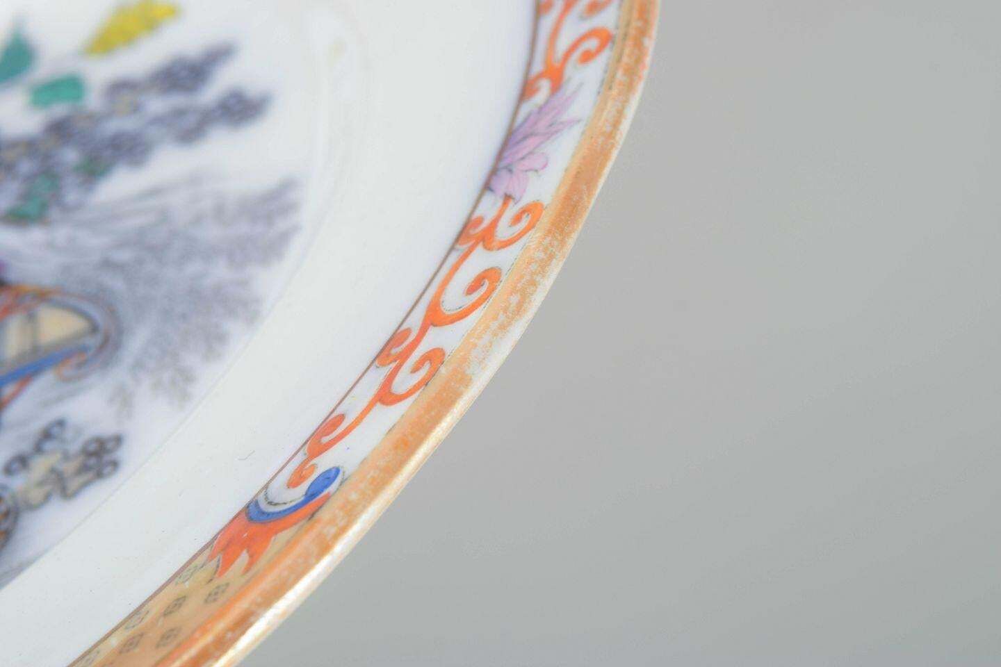 Rörstrand, Zweden. Vier Dinerborden In Faience. 'Japan' Serie. Begin 20e Eeuw. photo 148.0