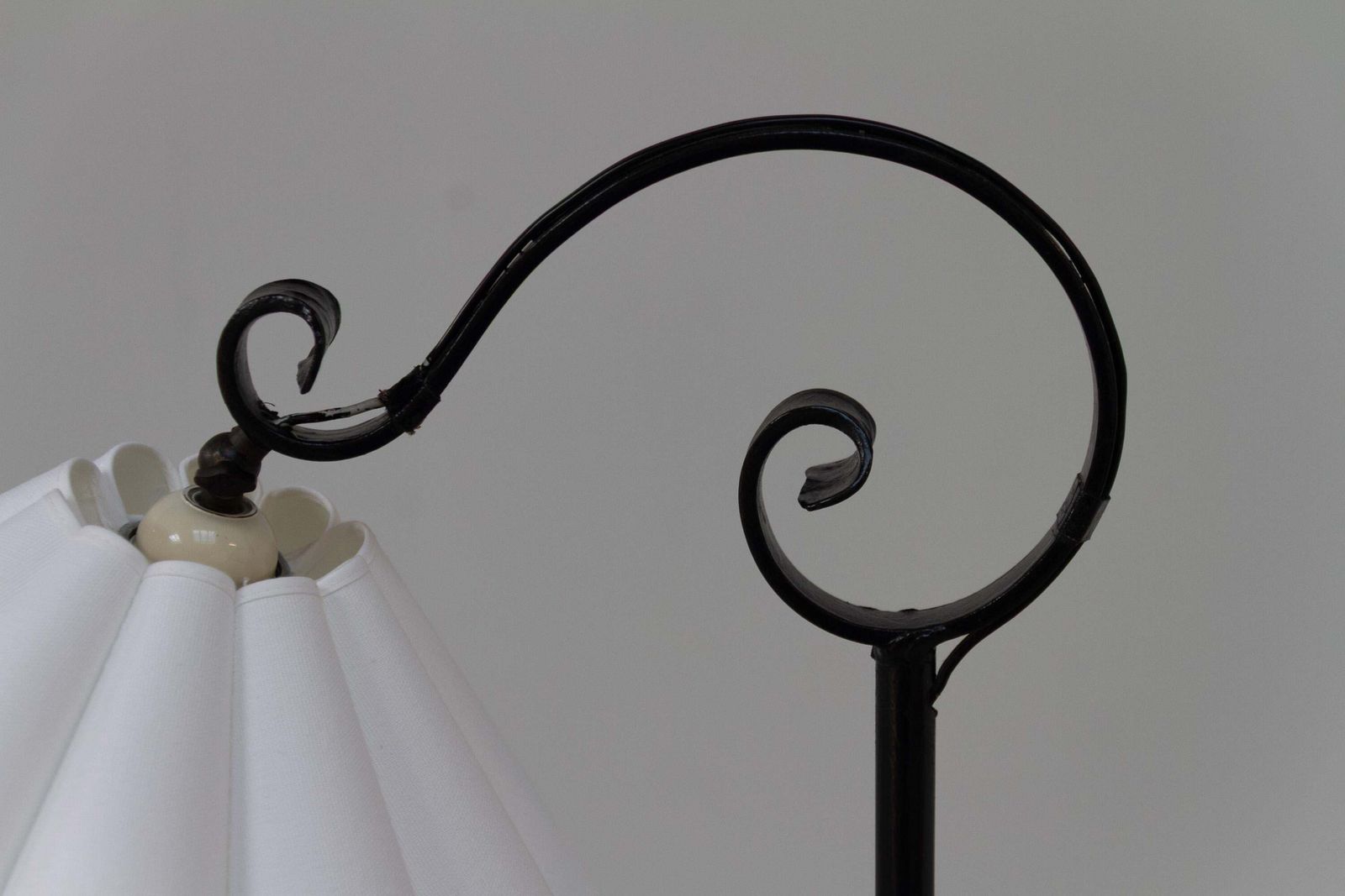 Danish Art Deco Tripod Floor Lamp In Wrought Iron, 1940s. photo for sale