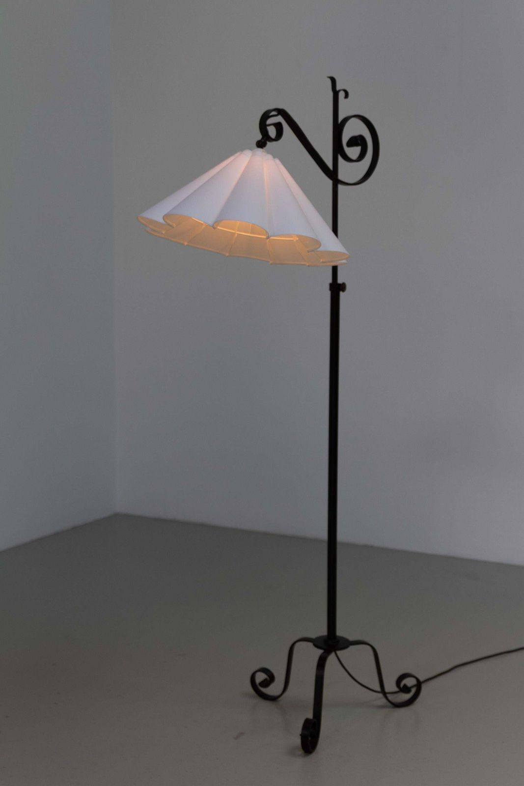 Danish Art Deco Tripod Floor Lamp In Wrought Iron, 1940s. photo buy
