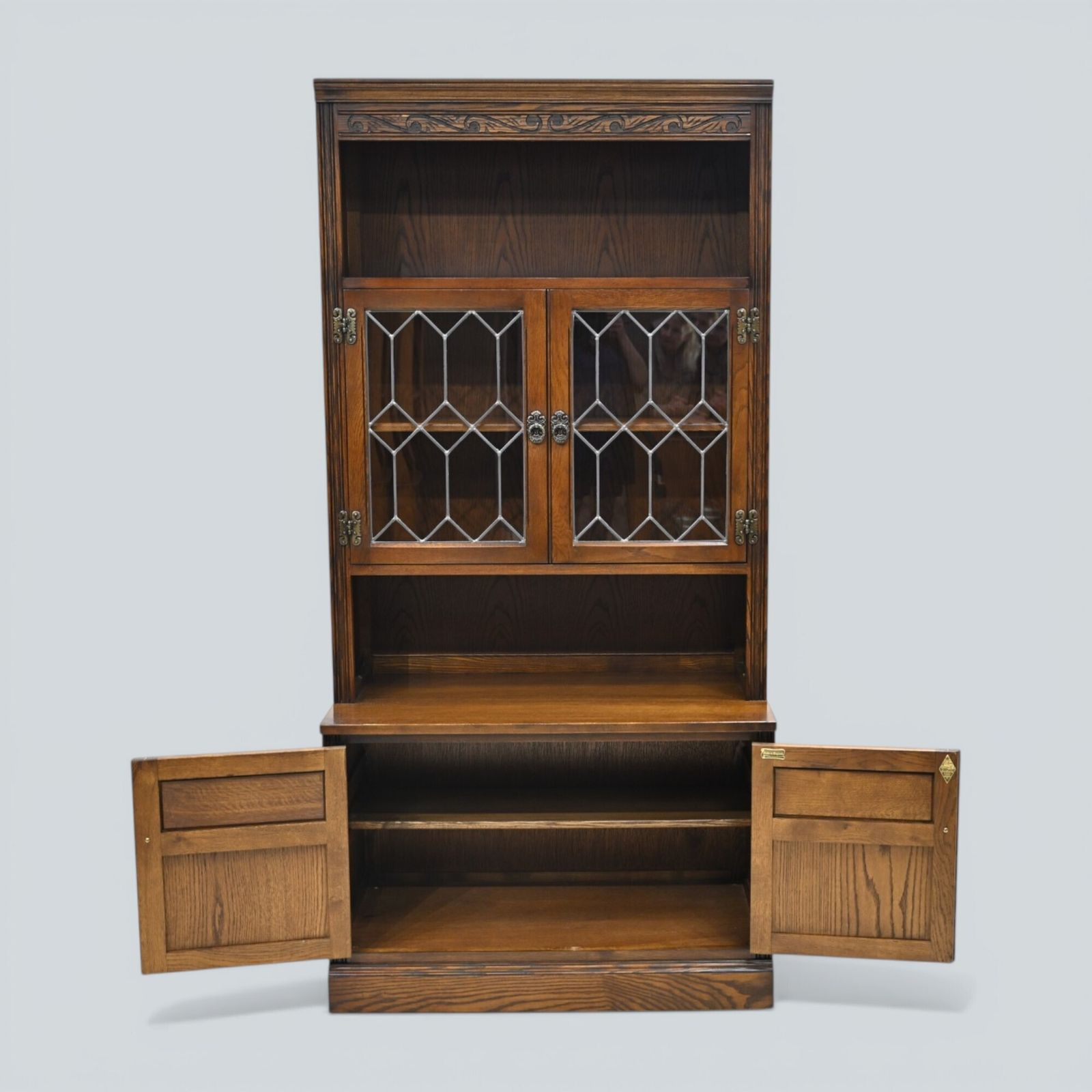 Furniture Old Charm Wall Unit Bookcase Display Light Oak Vintage Free Uk Delivery photo