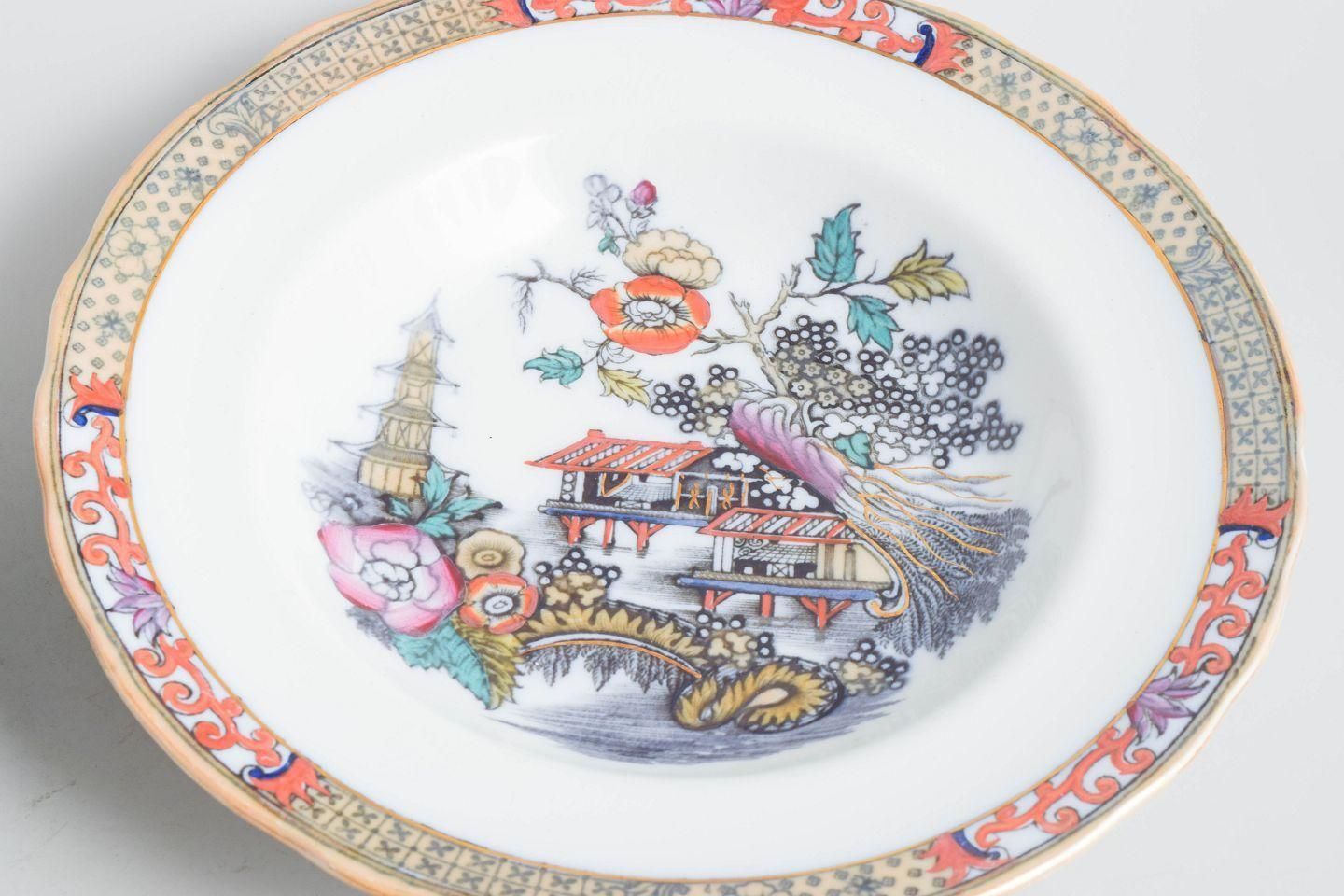 Rörstrand, Sweden. Seven Deep Plates In Faience. 'Japan' Series. Early 20th C. photo for sale
