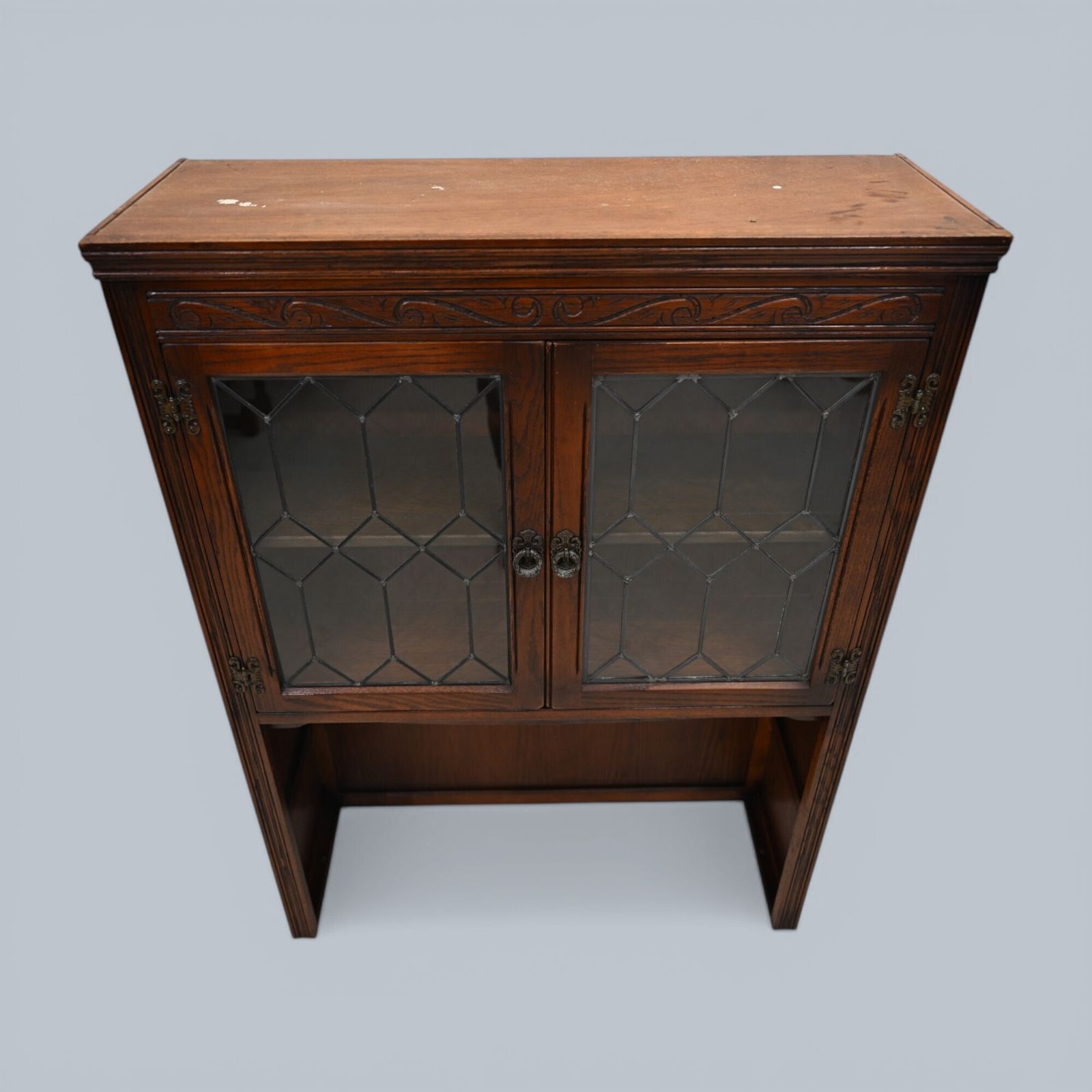 photo for sale Old Charm Wall Top Unit Bookcase Leaded Glass Display Tudor Brown Free Delivery*