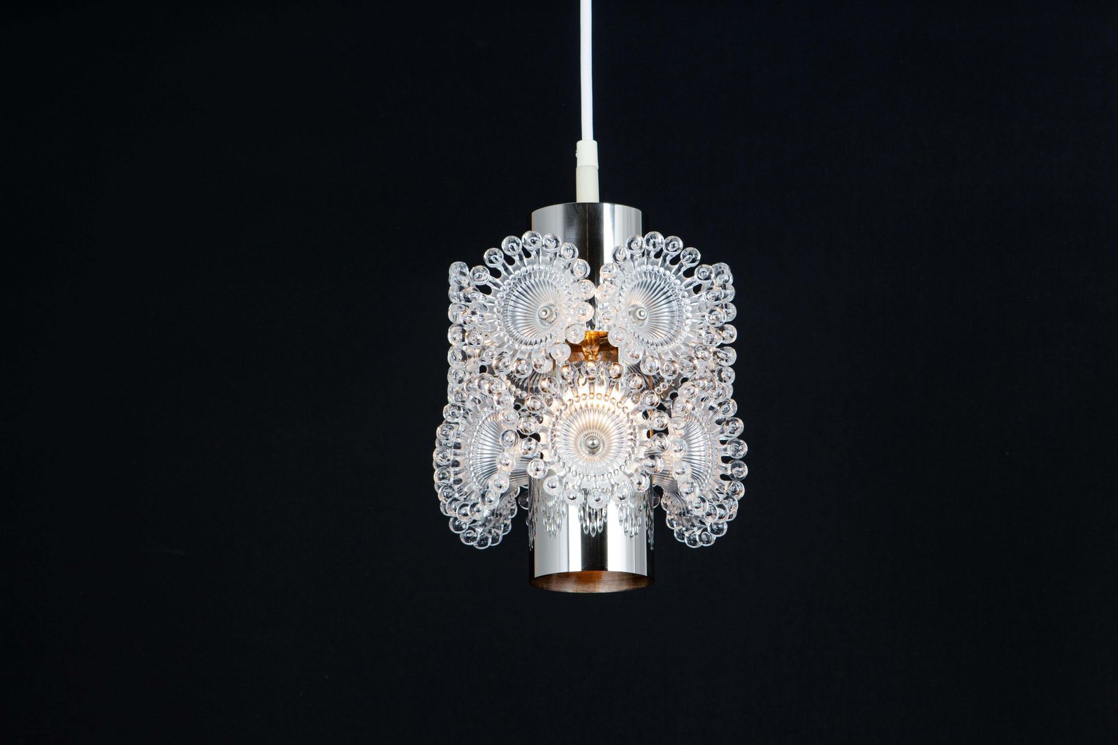 photo furniture 1 Of 3 Stunning Petite Floral Chrome Sputnik Pendant Lights, Germany, 1960s