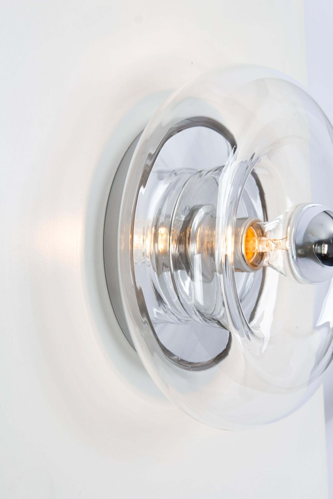 Lighting 1 Of 4 Special Clear Glass Wall Light Doughnut Shape By Doria, Germany, 1960s photo