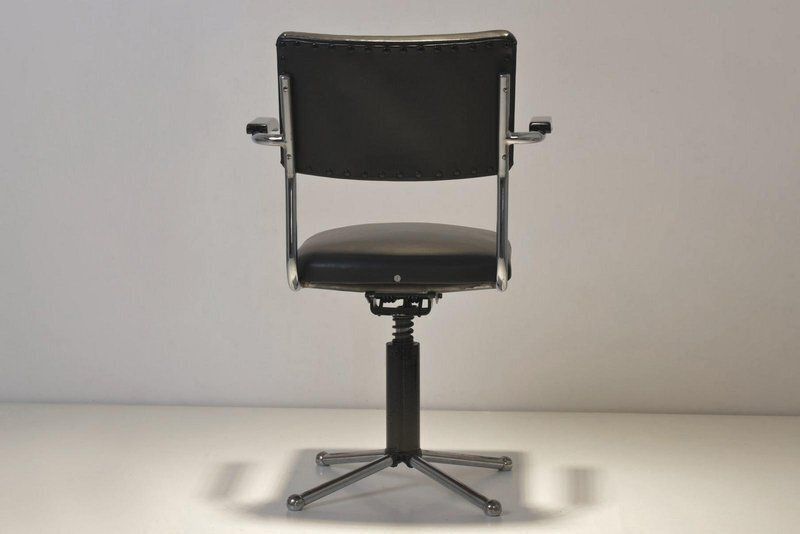 Desk Chair With Chrome Plated Steel Tube By Factory Design, 1950 photo vinterior