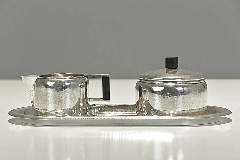 Art Deco Sugar Cream Set In Silver, Germany, 1930s, Set Of 3 photo furniture