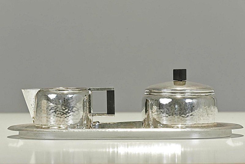 Art Deco Sugar Cream Set In Silver, Germany, 1930s, Set Of 3 photo for sale