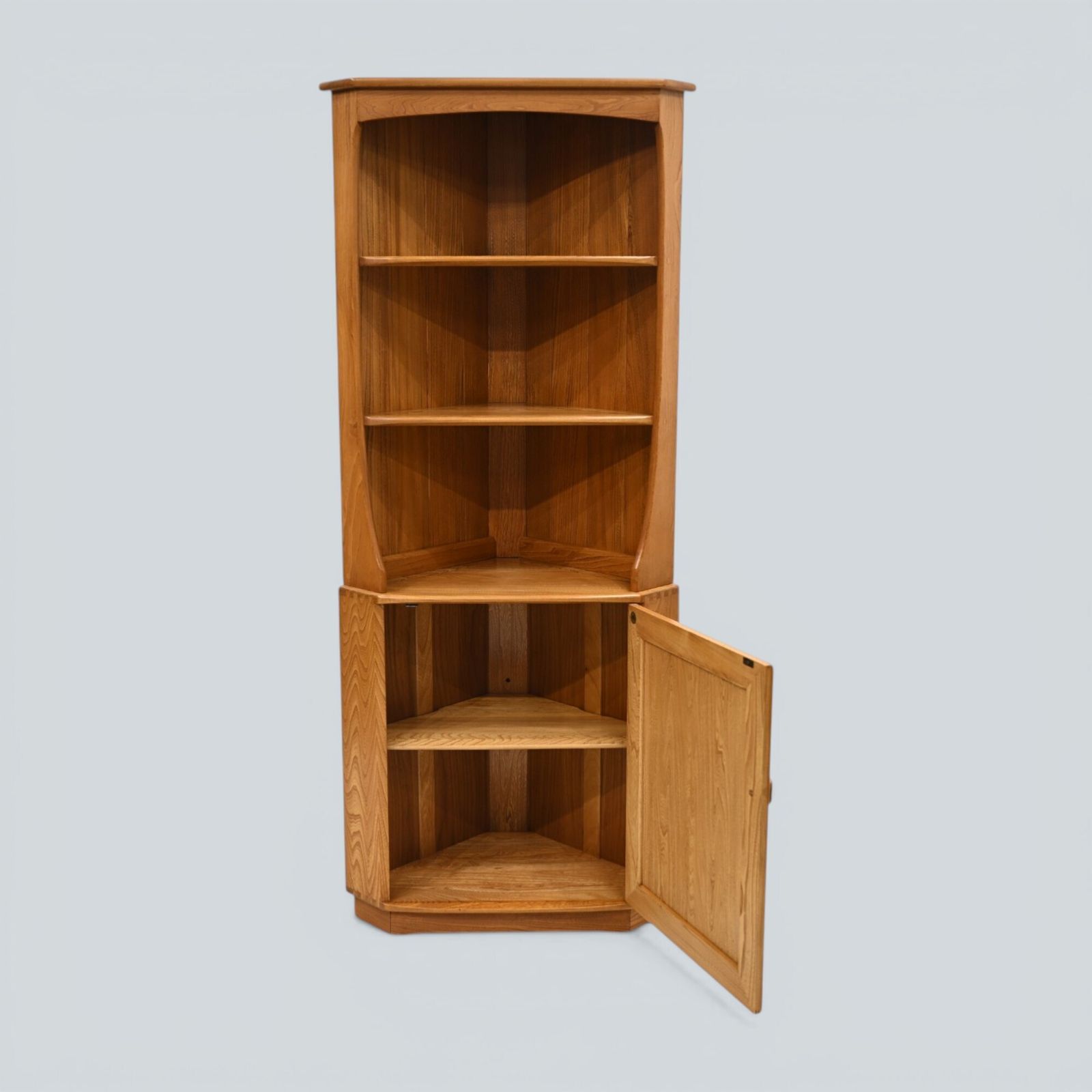 photo furniture Genuine Ercol Windsor Corner Cabinet Light Finish Model 743 Free Uk Delivery