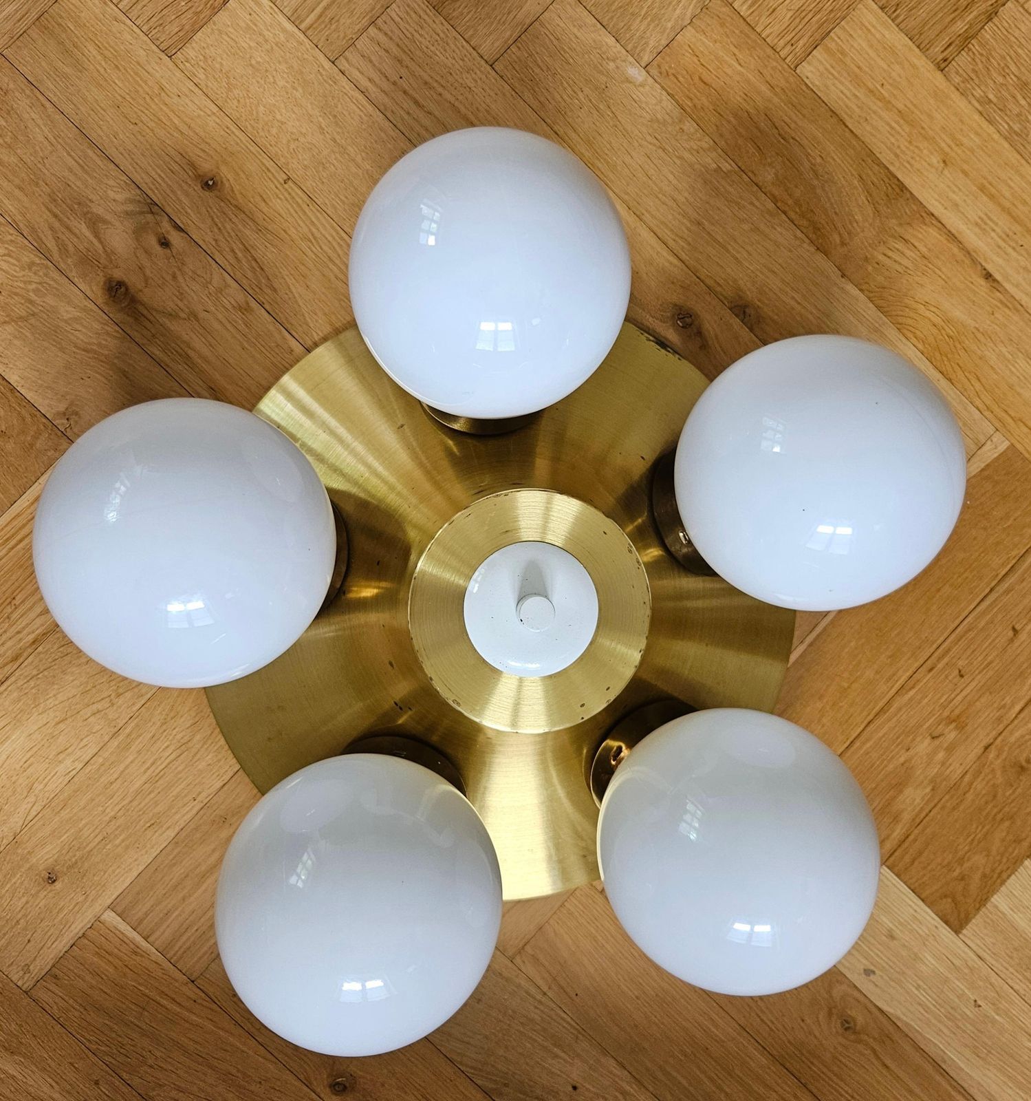 photo vinterior Zeldzame mid-century inbouw sputniklamp, Space Age, jaren 1970
