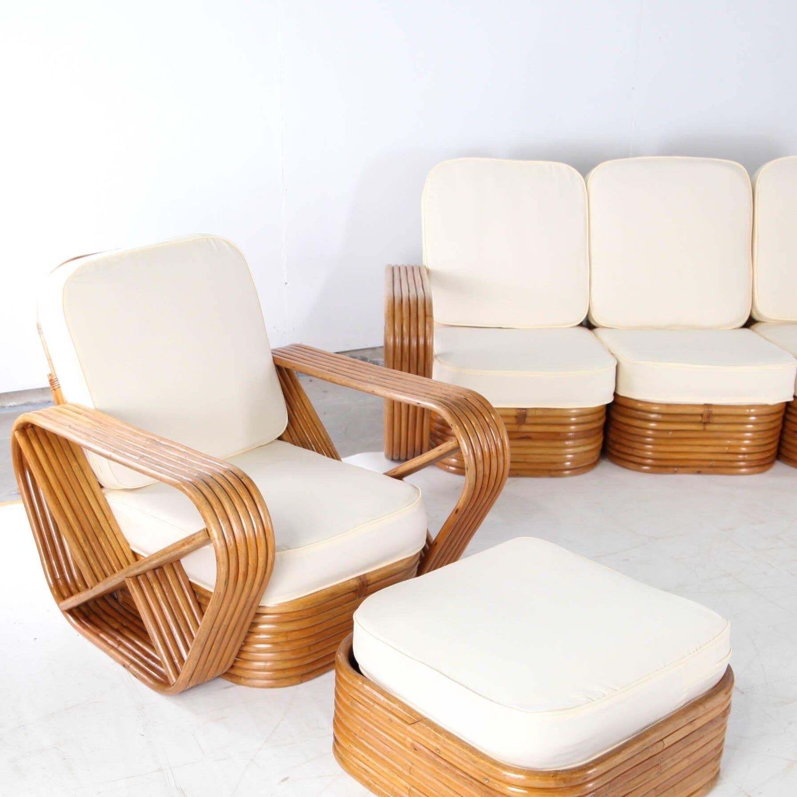 Exceptional Paul Frankl Rattan Living Room Set photo for sale