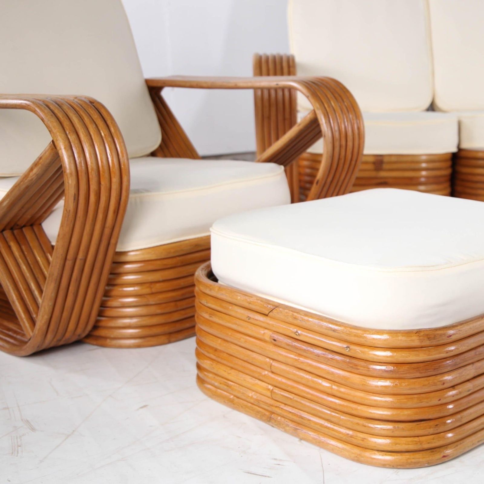 Exceptional Paul Frankl Rattan Living Room Set photo vinterior