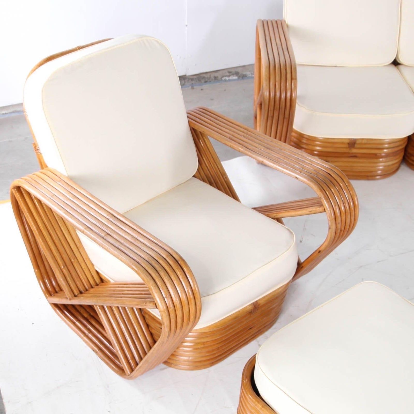 14984.0 Exceptional Paul Frankl Rattan Living Room Set photo