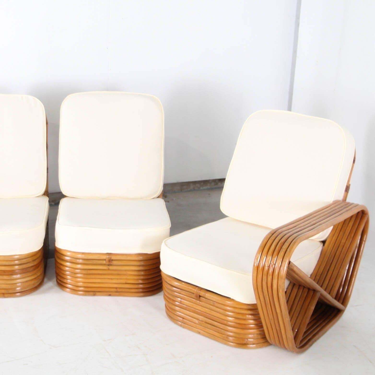 photo vintage Exceptional Paul Frankl Rattan Living Room Set
