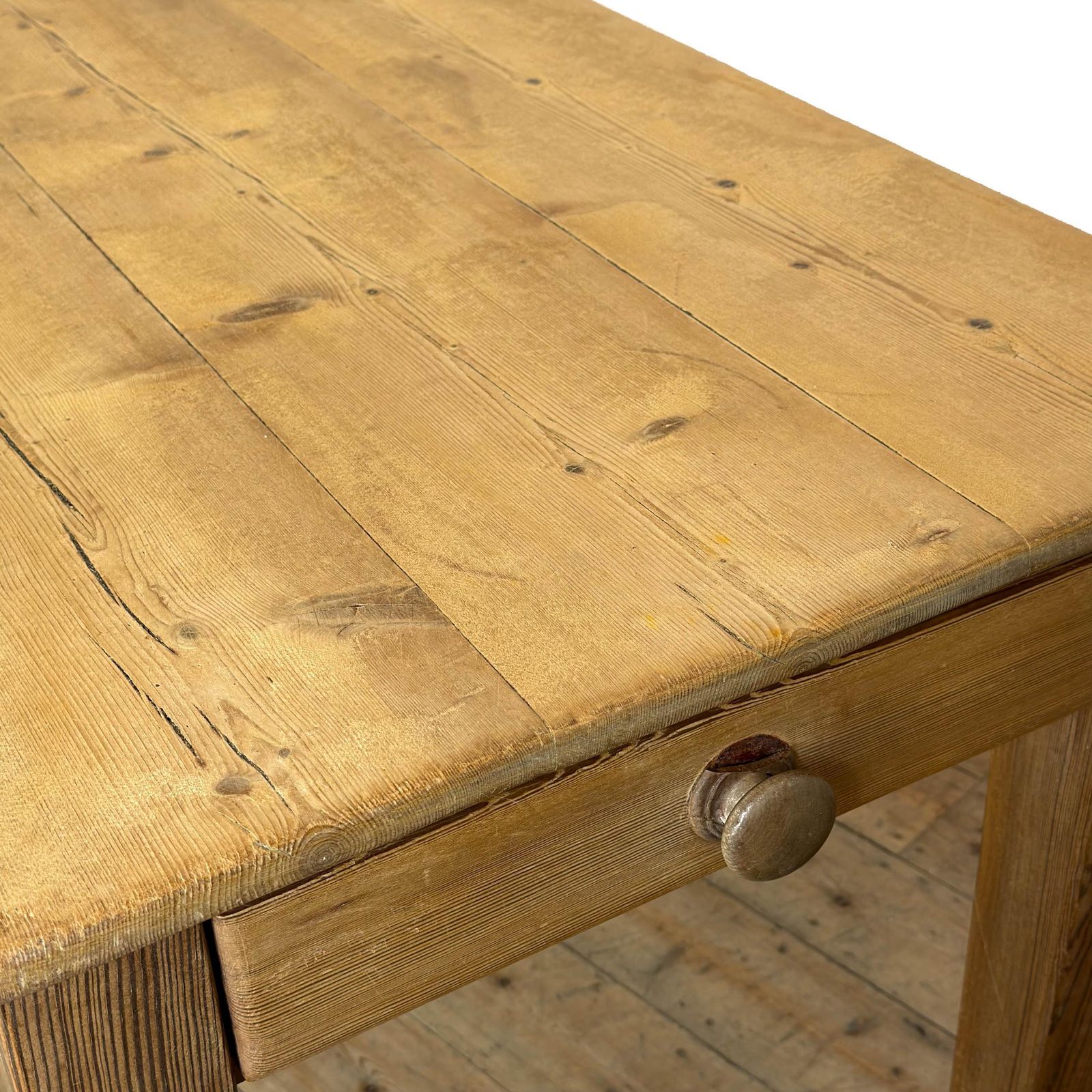 Antique Rustic Wooden Farmhouse Kitchen Table | Kitchen Table | Antique Dining Table | Antique Pine Tables photo vintage