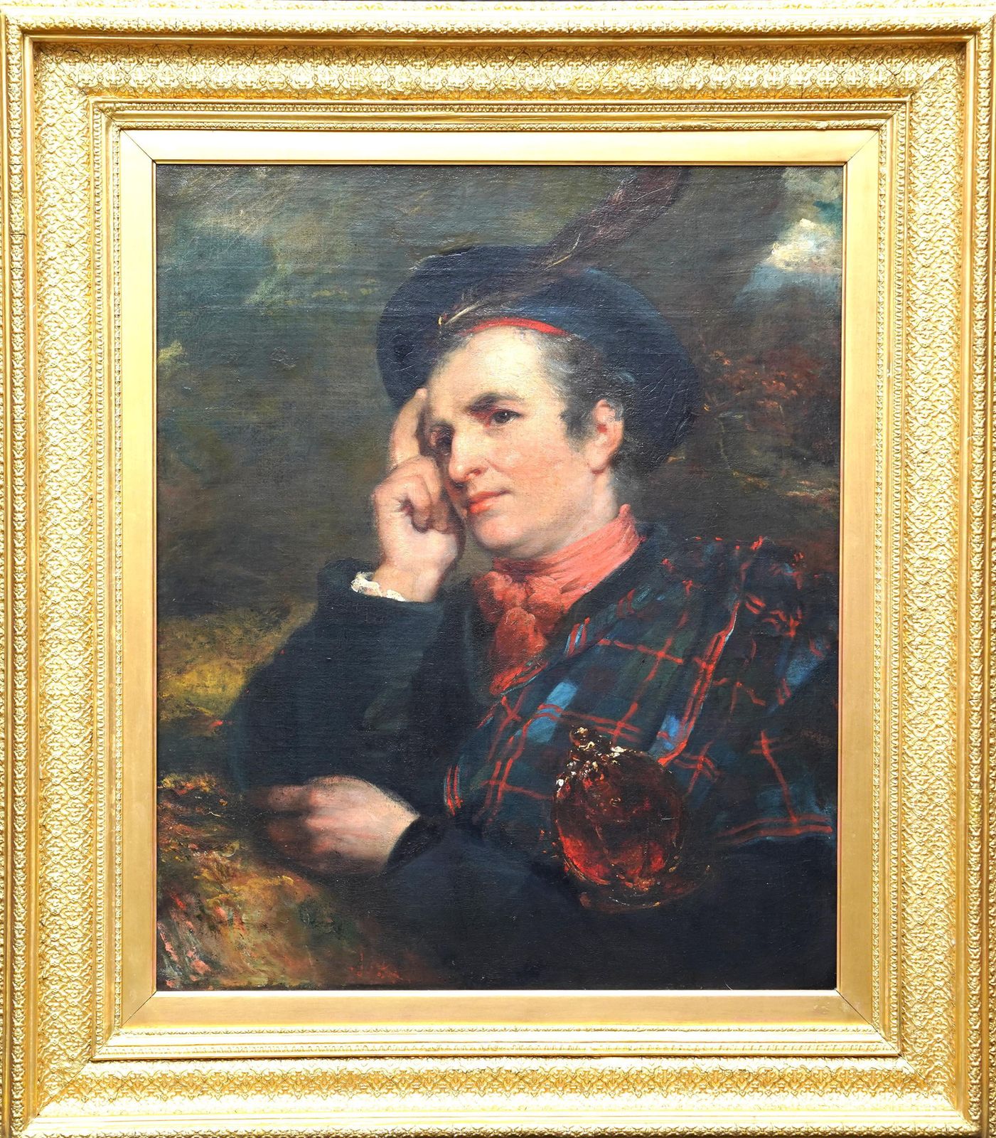 8152.0 Portrait Of Gentleman In Traditional Scottish Dress Old Master Art Oil Painting photo