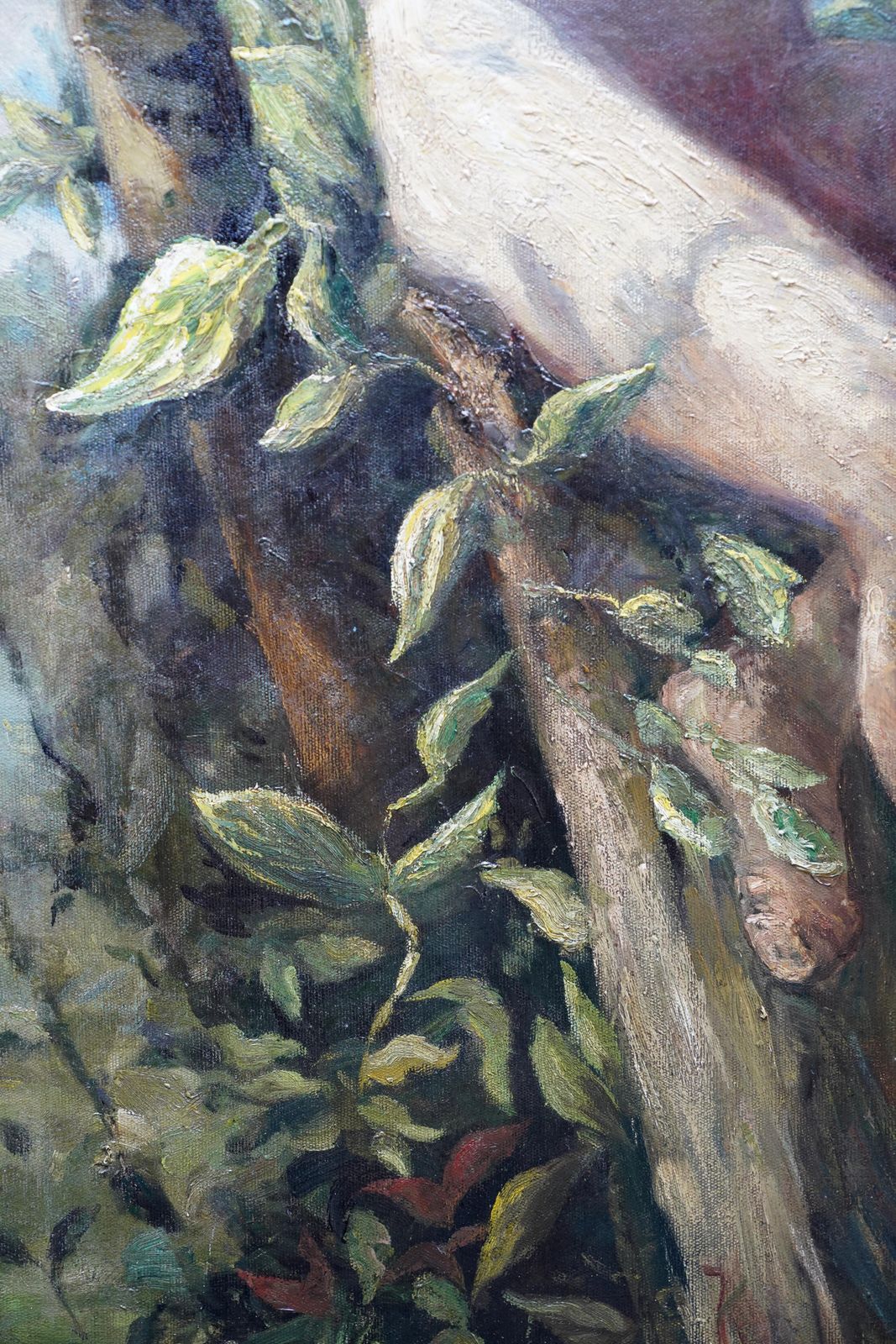 Tree Nymph In A Landscape   American Impressionist 1920's Art Oil Painting photo vinterior