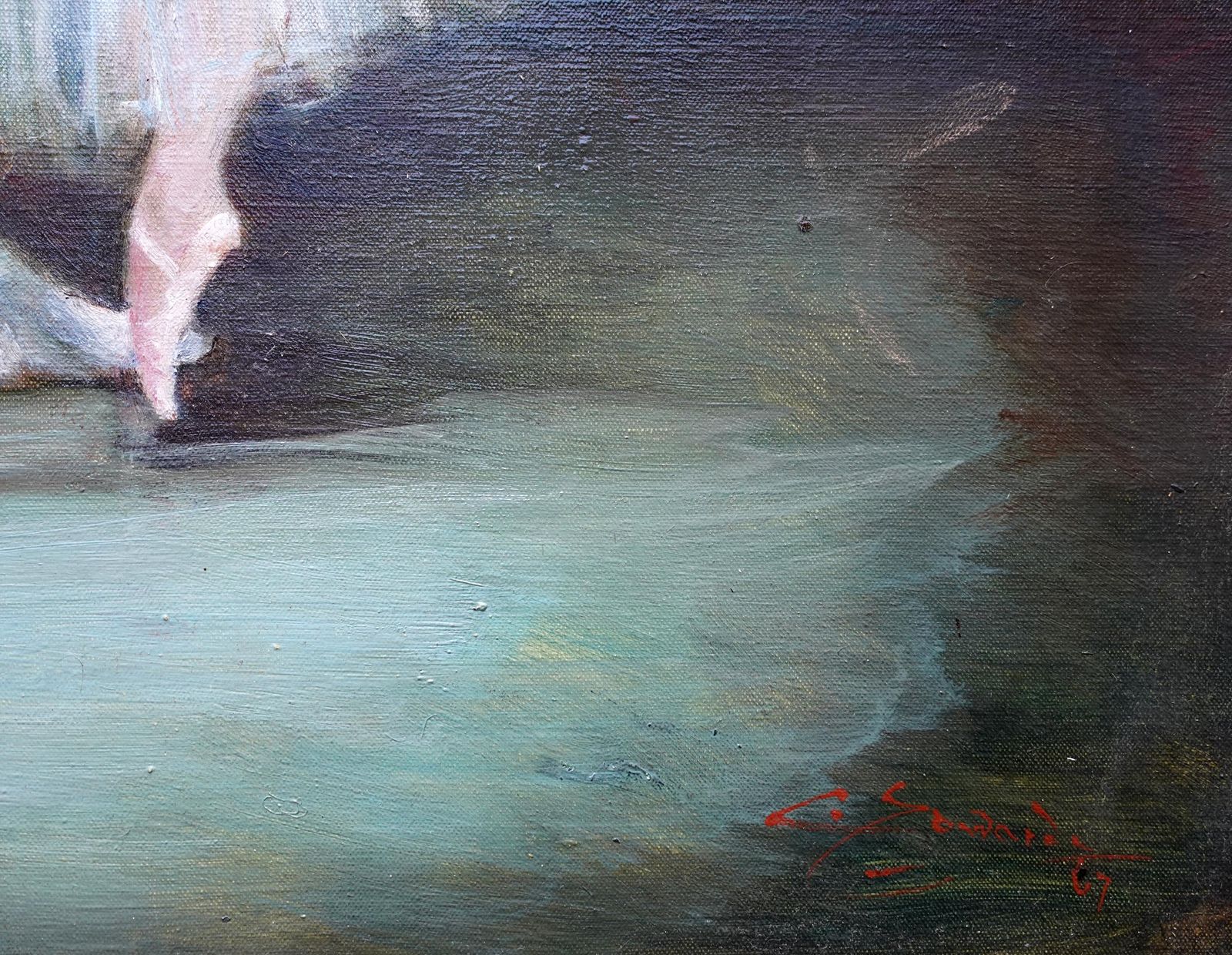 Fonteyn And Nureyev, Les Sylphides   British 1960's Ballet Art Oil Painting photo buy