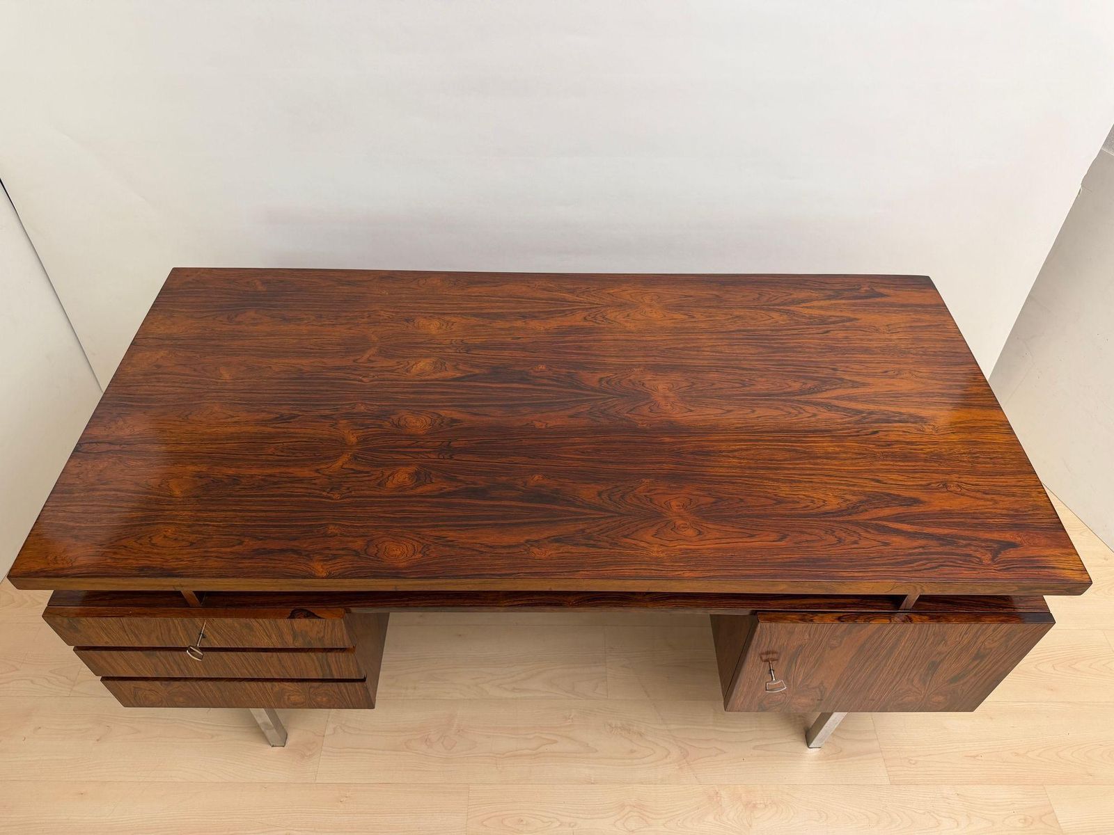 Mid Century Desk, Rosewood Veneer, Germany, Circa 1960 photo vinterior