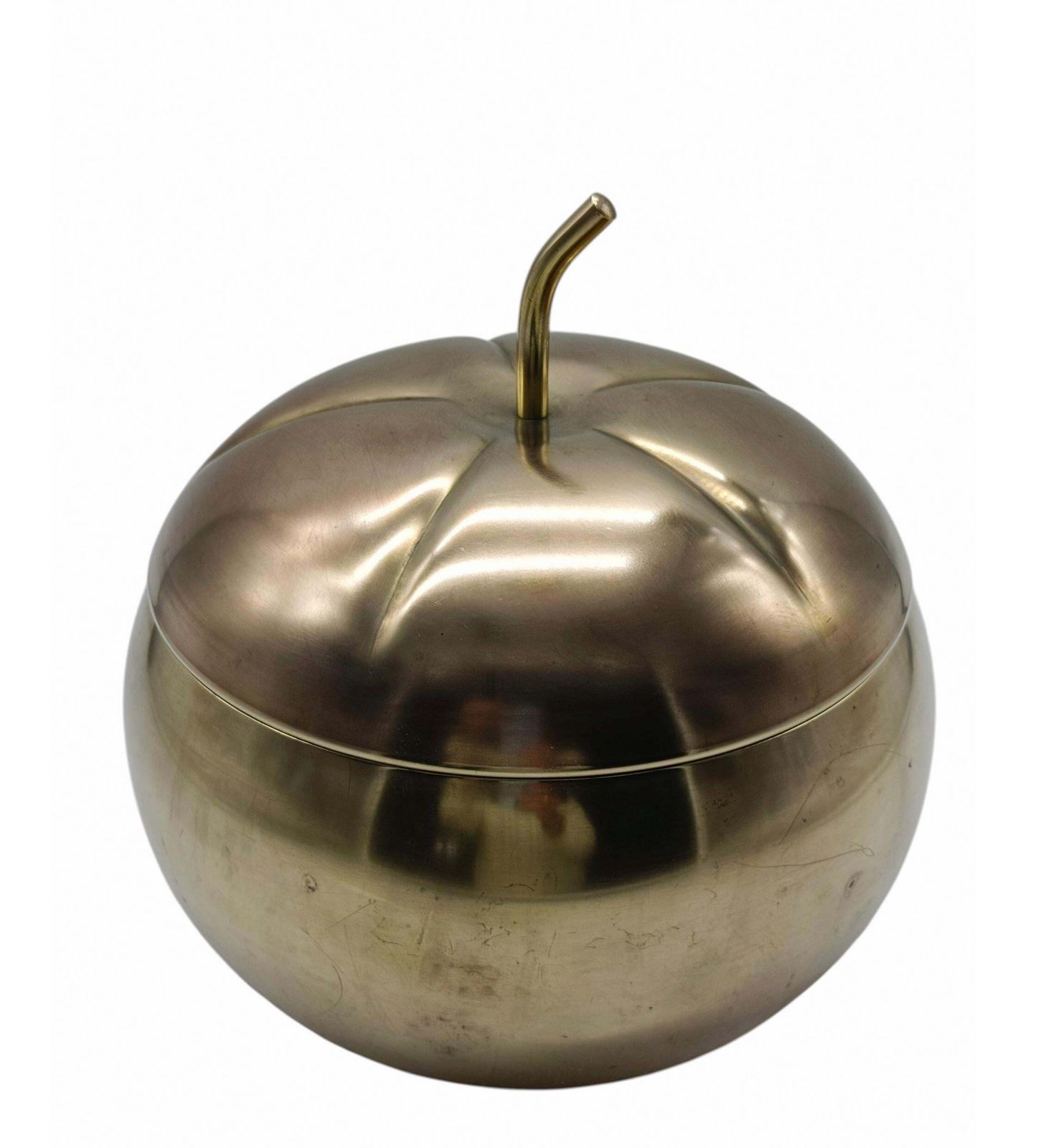 "Pumpkin" Ice Bucket In Brass , Italy 1970s photo furniture