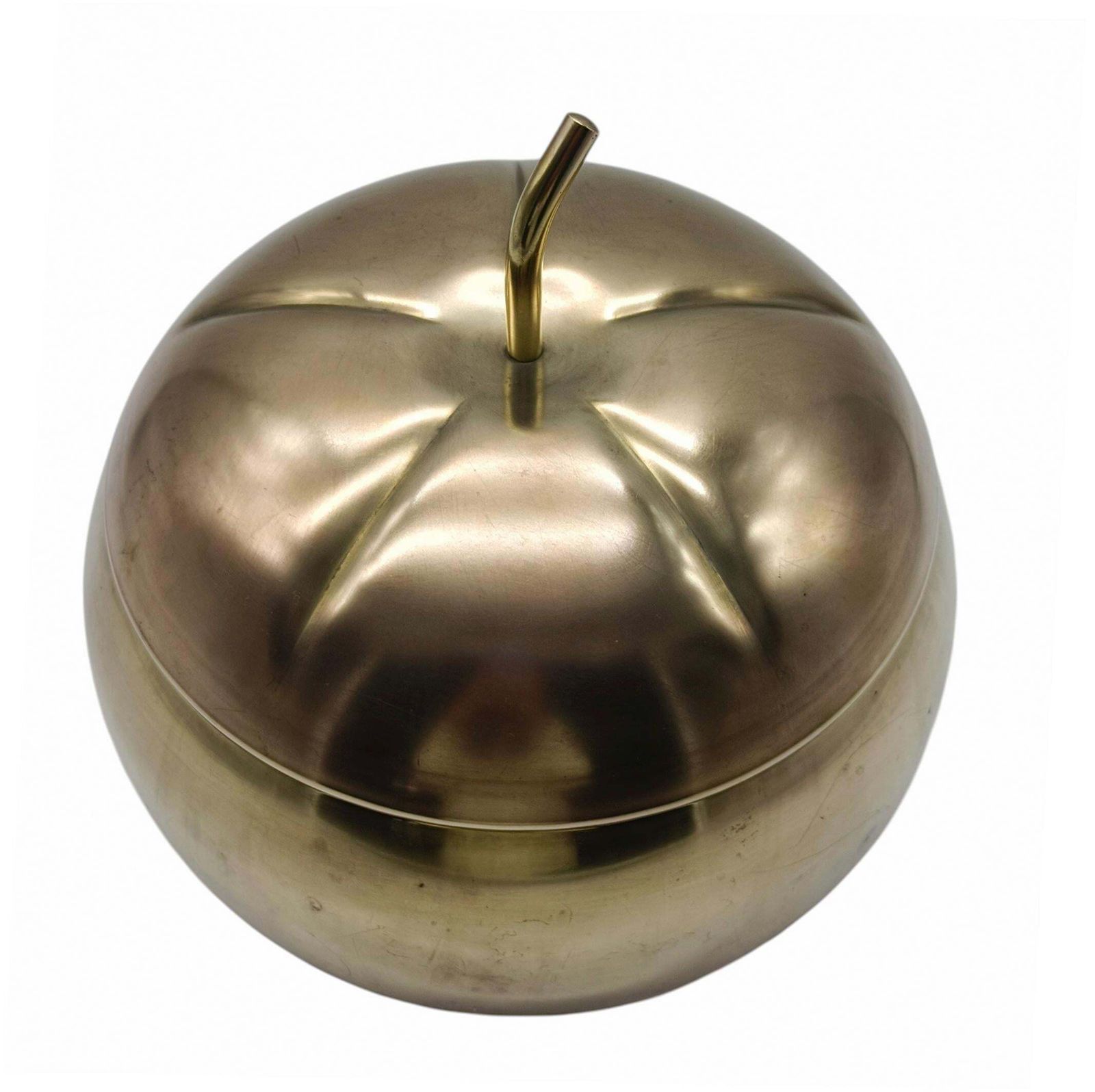 "Pumpkin" Ice Bucket In Brass , Italy 1970s photo for sale