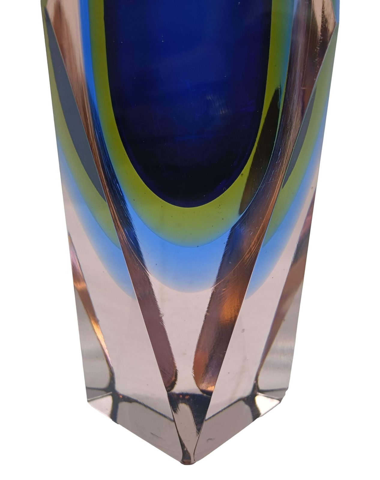 Flavio Poli For Mandruzzato Submerged Faceted Murano Glass Vase, 1960 photo vinterior