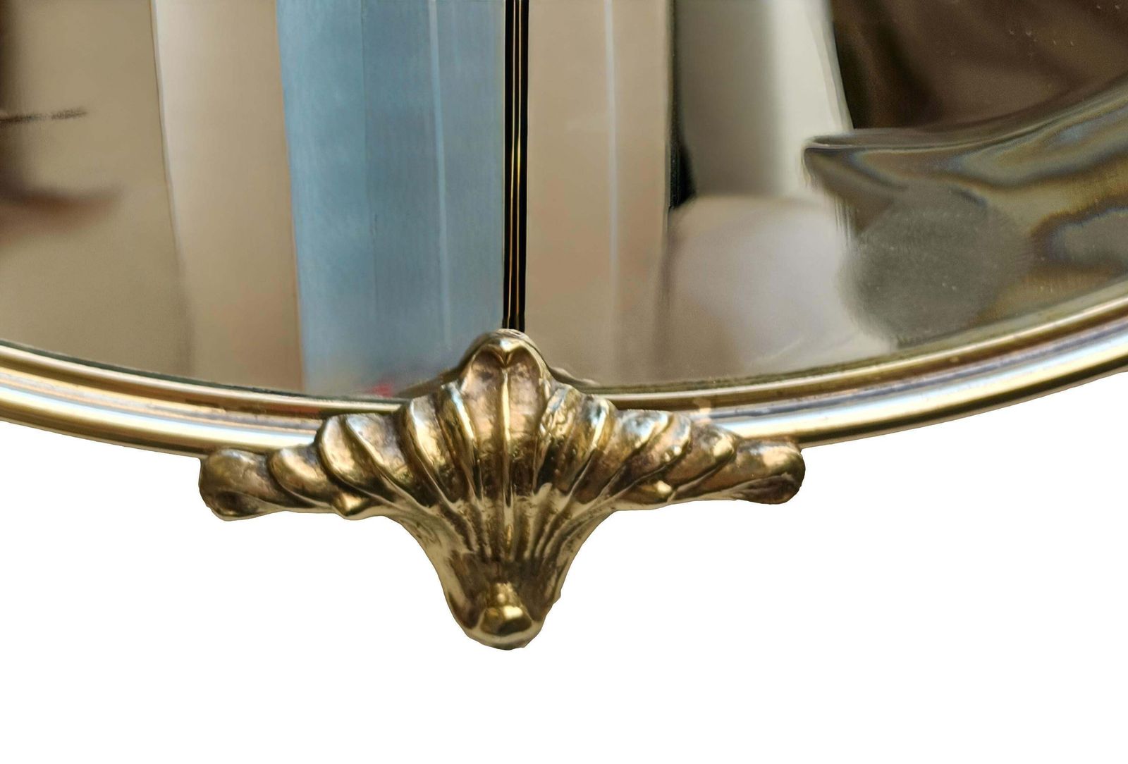Brass Shield Wall Mirror, Italy 1960s photo for sale