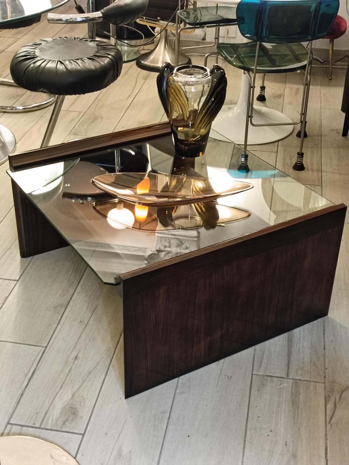 Kazuhide Takahama For Gavina "Acca" Coffee Table With Magazine Holder, Italy 1960s photo 1497.0