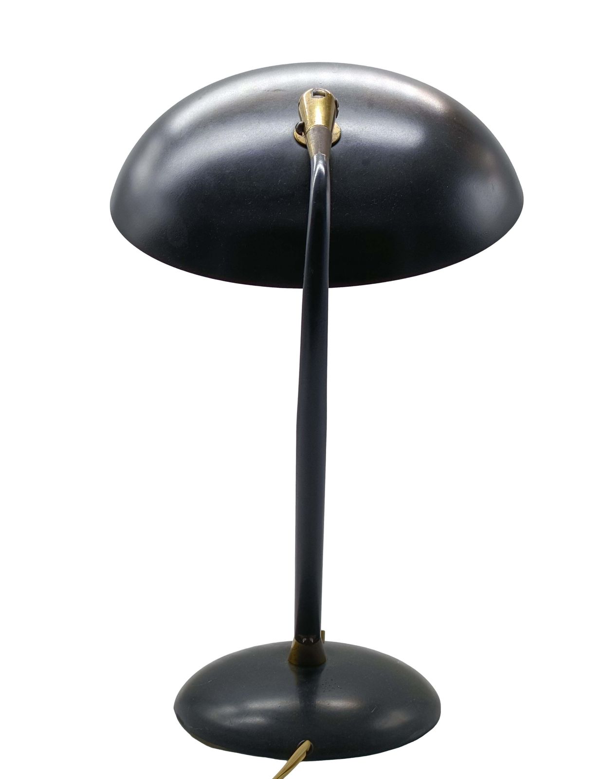 Oscar Torlasco Style Black Metal Table Lamp With Brass Details photo Lighting