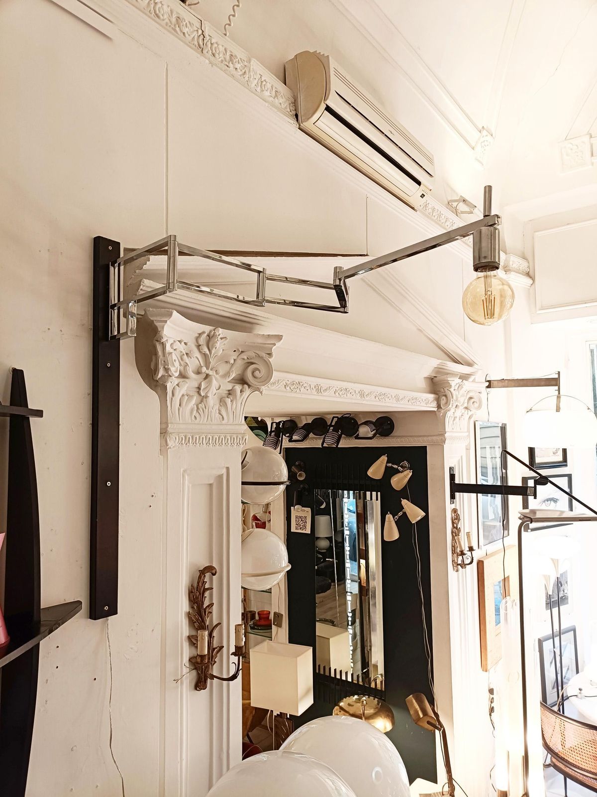 Goffredo Reggiani Articulated Steel Wall Lamp, Italy 1970s photo furniture