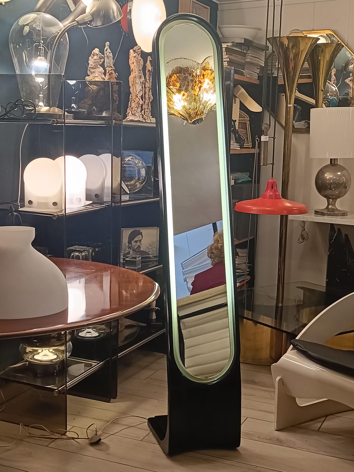 Martino Perego For Rimadesio Backlit Floor Mirror "Venus," 1970s photo vintage