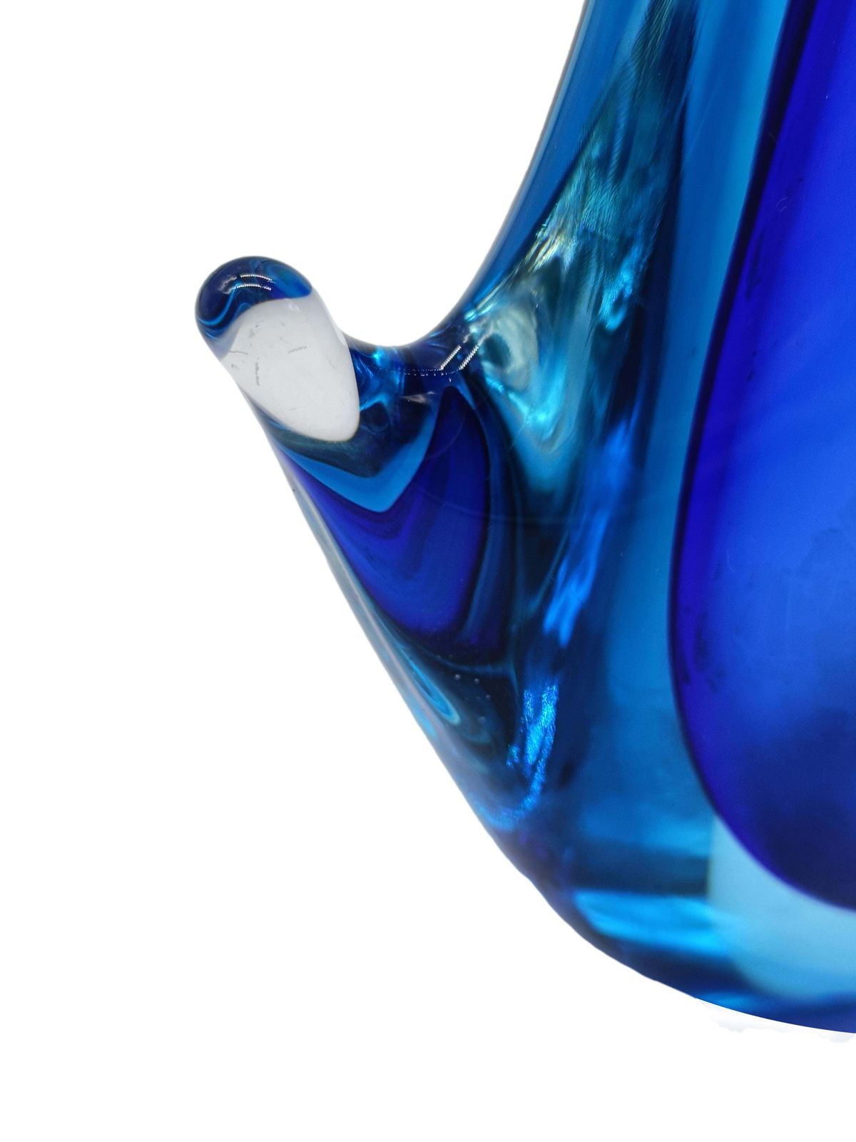 Flavio Poli For Seguso Submerged Cobalt Blue Murano Glass Vase, Italy 1960s photo buy