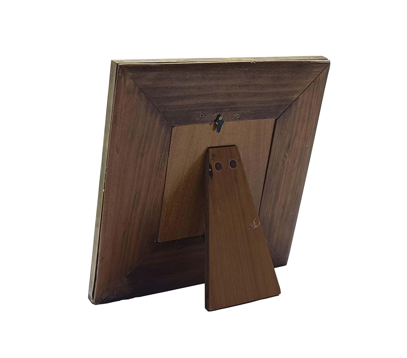 Brass Square Photo Frame With Geometric Engravings, Italy 1970s photo Home Decor
