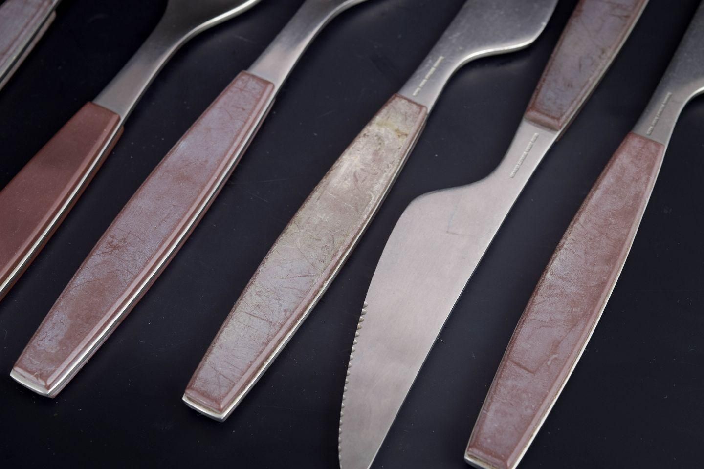Henning Koppel voor Georg Jensen. Strata bestekset voor 3 personen. Jaren 1970 photo Woonaccessoires