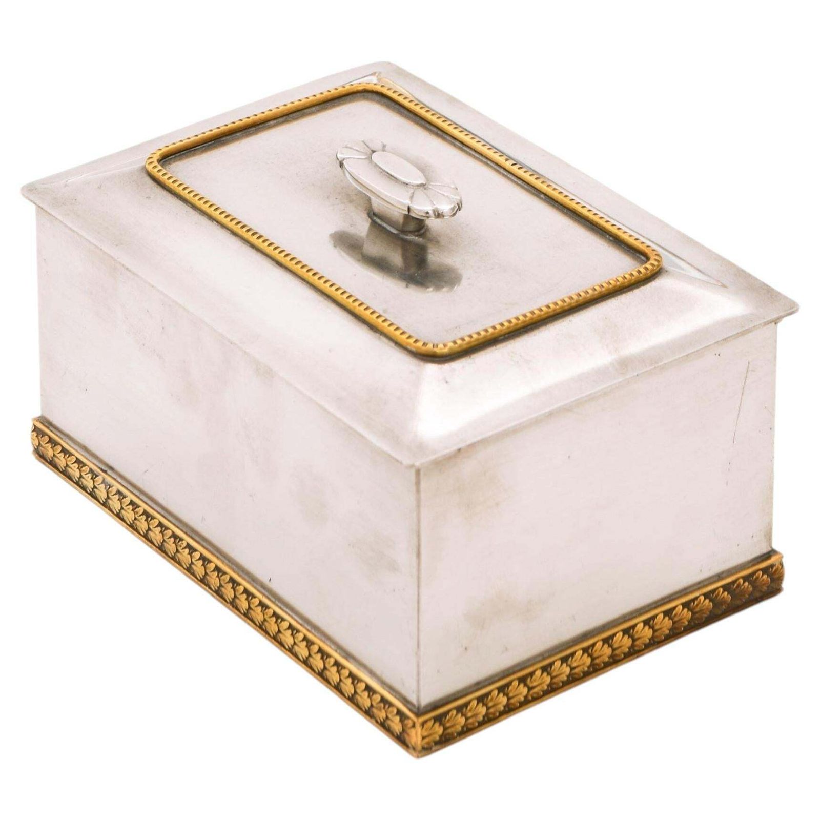 Art Deco Box In Pewter And Brass, 1937