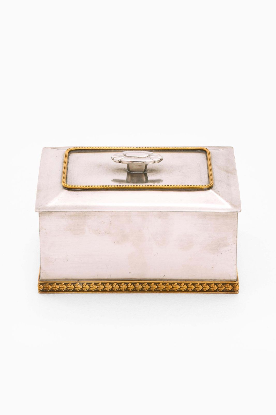 Art Deco Box In Pewter And Brass, 1937 photo vinterior