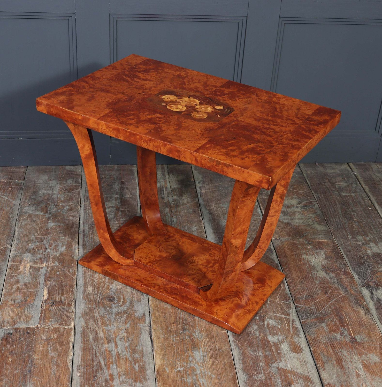 Furniture French Art Deco Burr Yew Cocktail Table photo