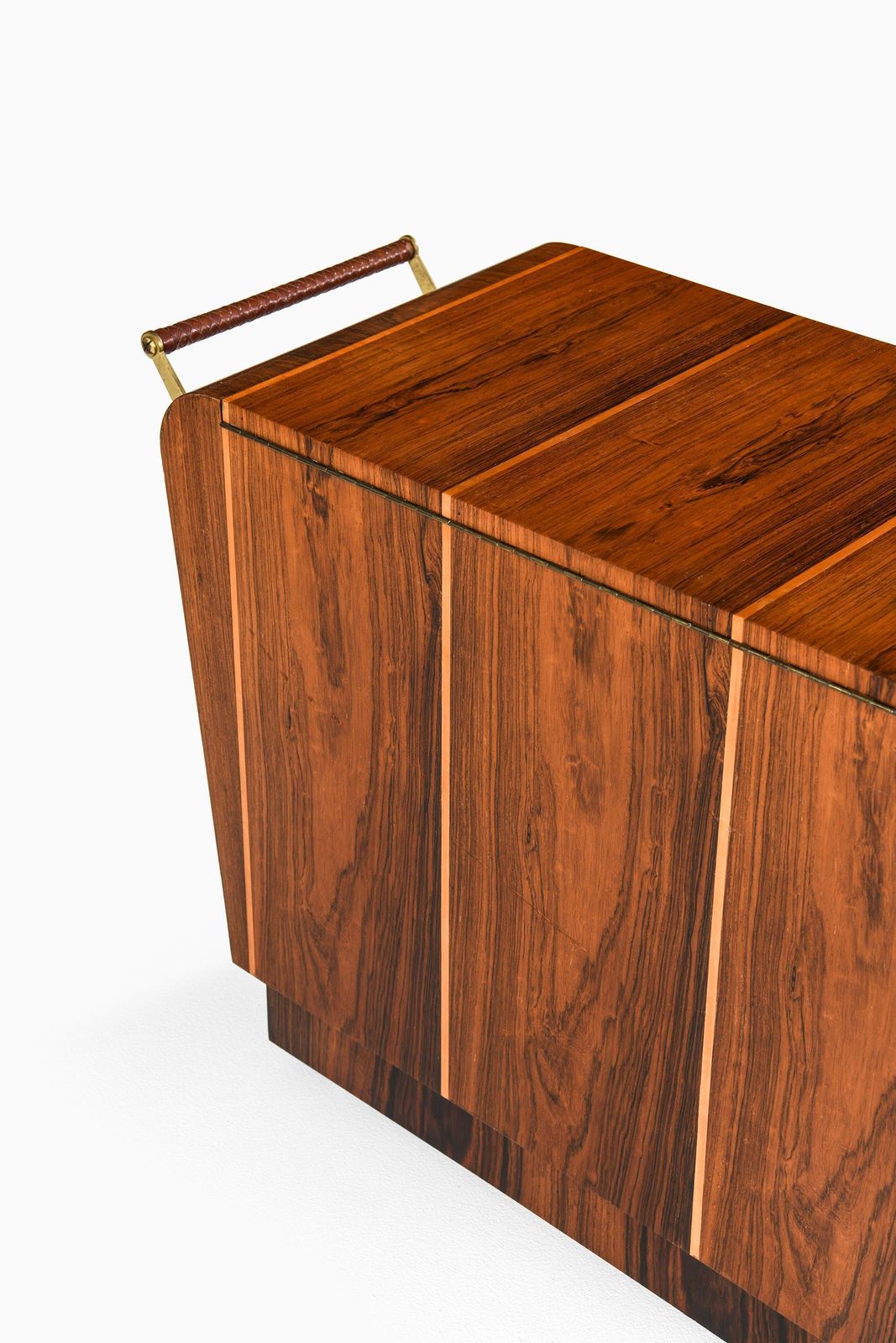 23617.0 Rare Bar Trolley In Brass And Rosewood By Erik Matsson, 1930s photo
