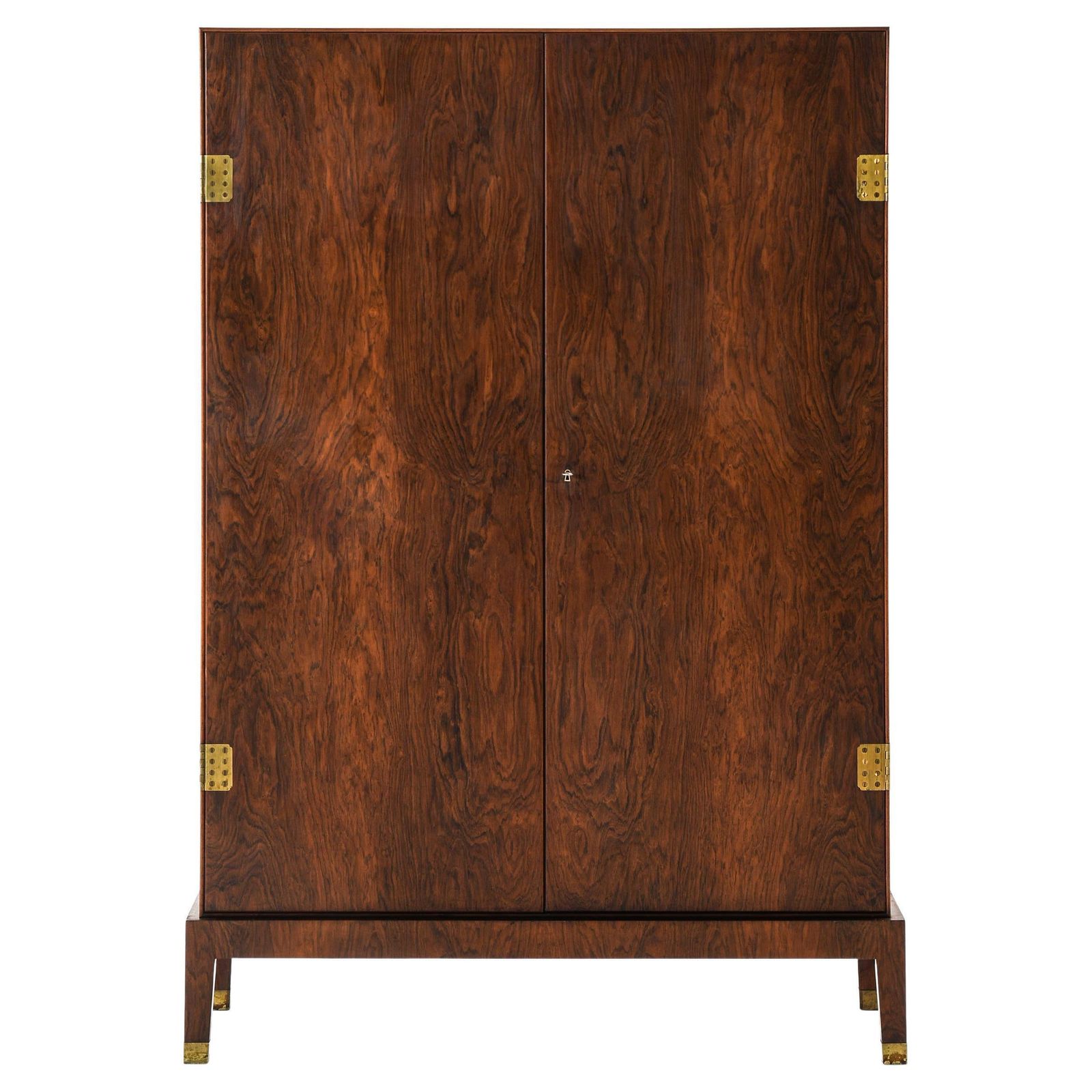 Cabinet Or Wardrobe In Brass And Rosewood By Palle Suenson, 1930s