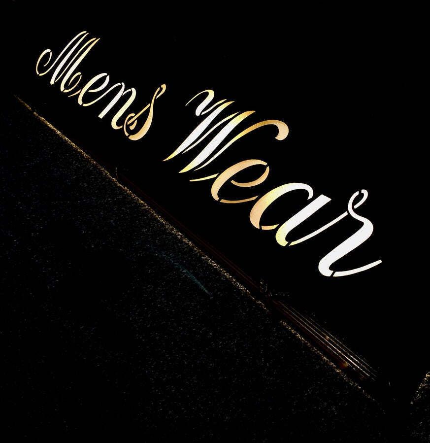 Antique Advertising   Art Deco Copper Lightbox Mens Wear Haberdashery Shop Sign photo for sale