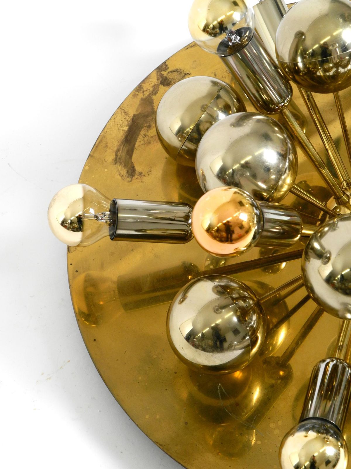 photo for sale Grote Cosack Sputnik Space Age plafondlamp uit de jaren 1970 in messingkleur