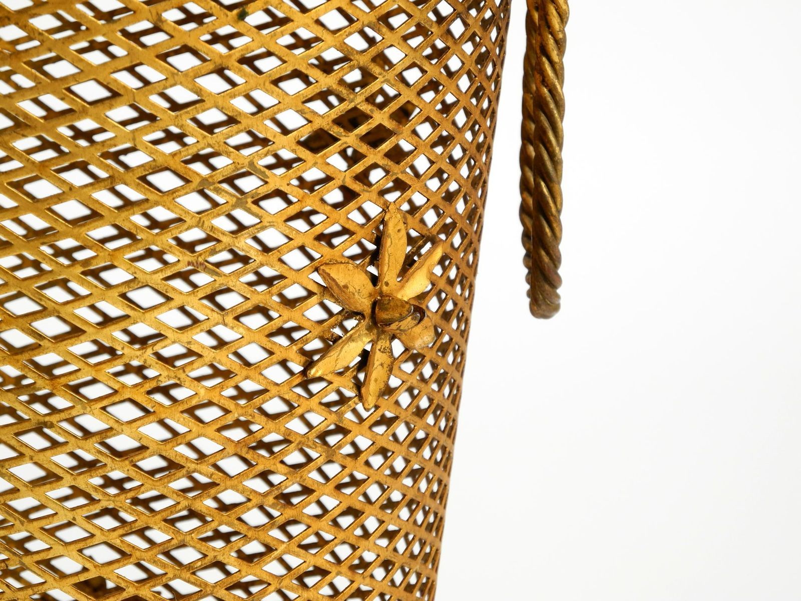 photo furniture Beautiful Mid Century Regency Umbrella Stand Made Of Gilded Metal, Italy 1960s