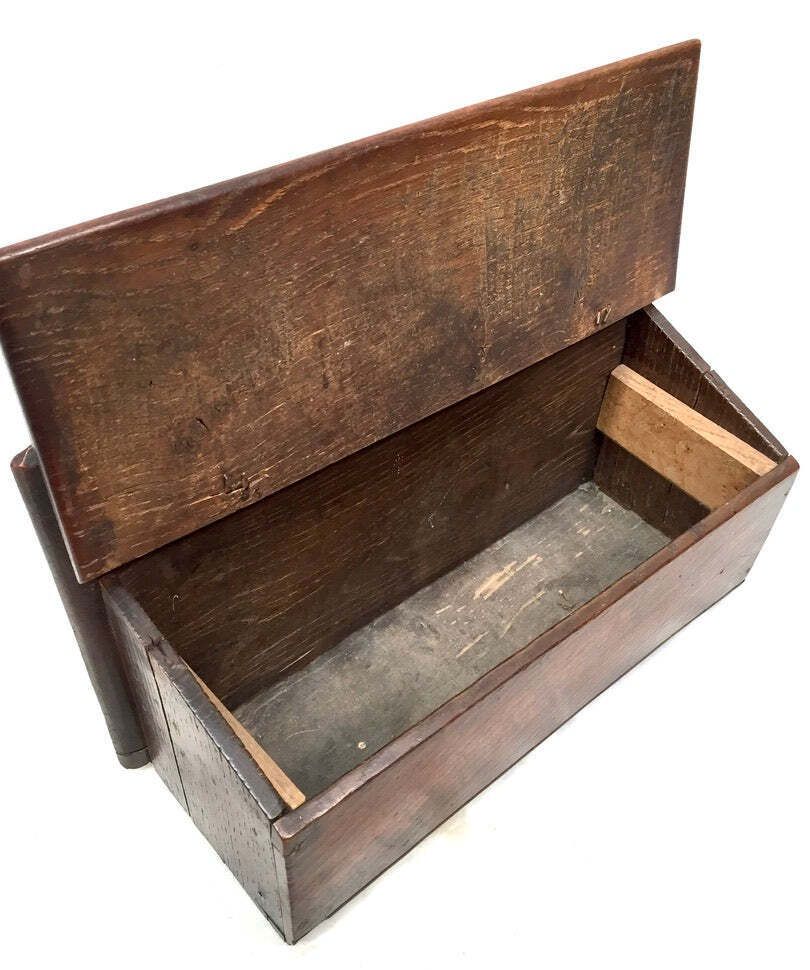 Antique Arts & Crafts Wooden Pine Candle / Knife Box / C.1900 / Wall Hanging photo Home Decor