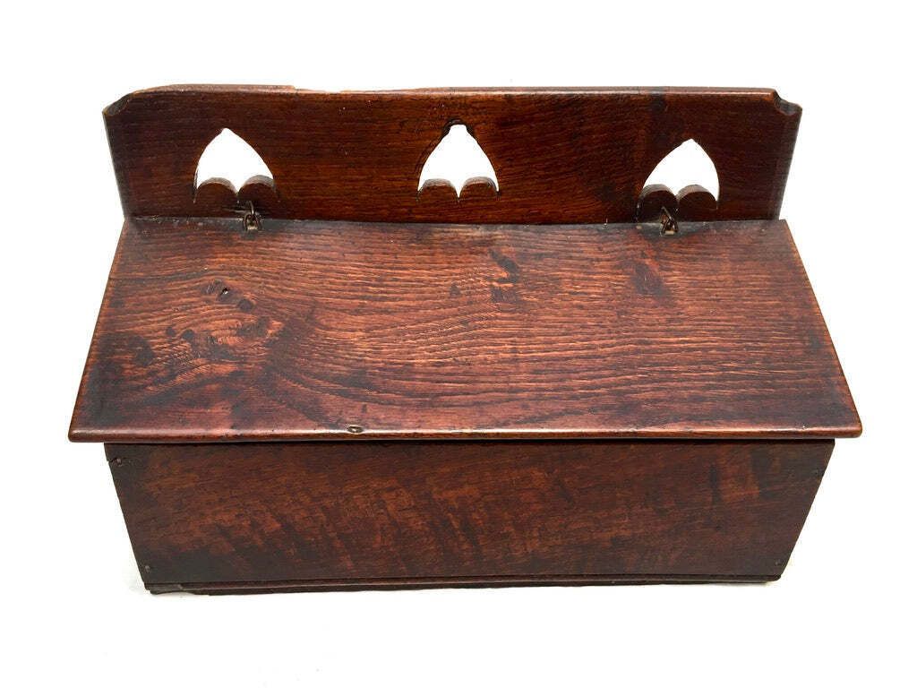 Antique Arts & Crafts Wooden Pine Candle / Knife Box / C.1900 / Wall Hanging photo 129.0