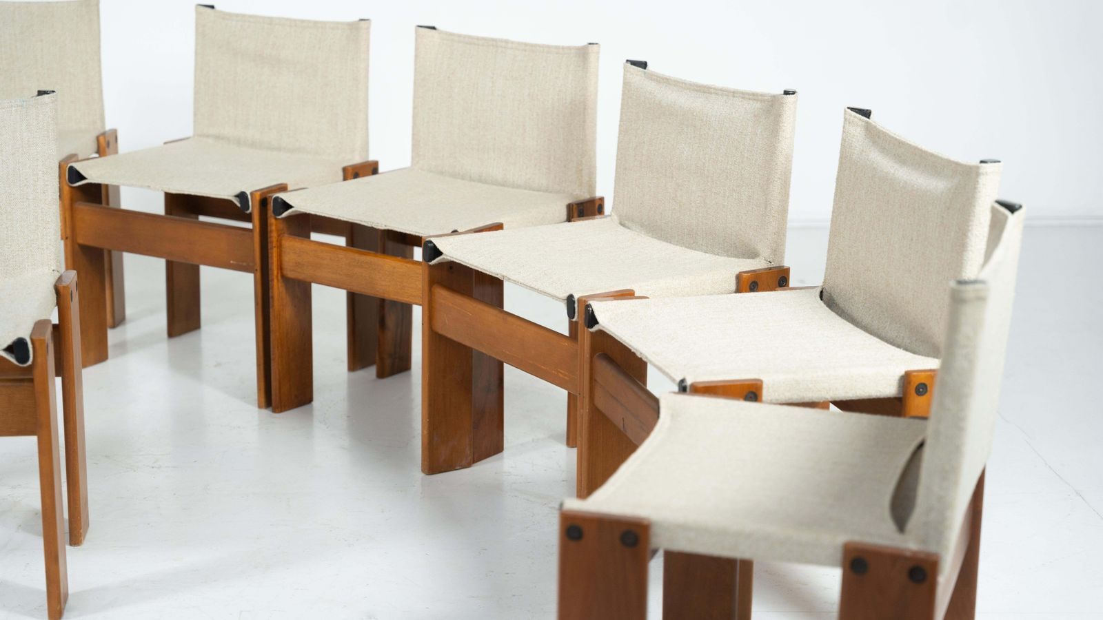 photo vinterior Set Of 12 Monk Dining Chairs By Afra & Tobia Scarpa For Molteni, 1970s