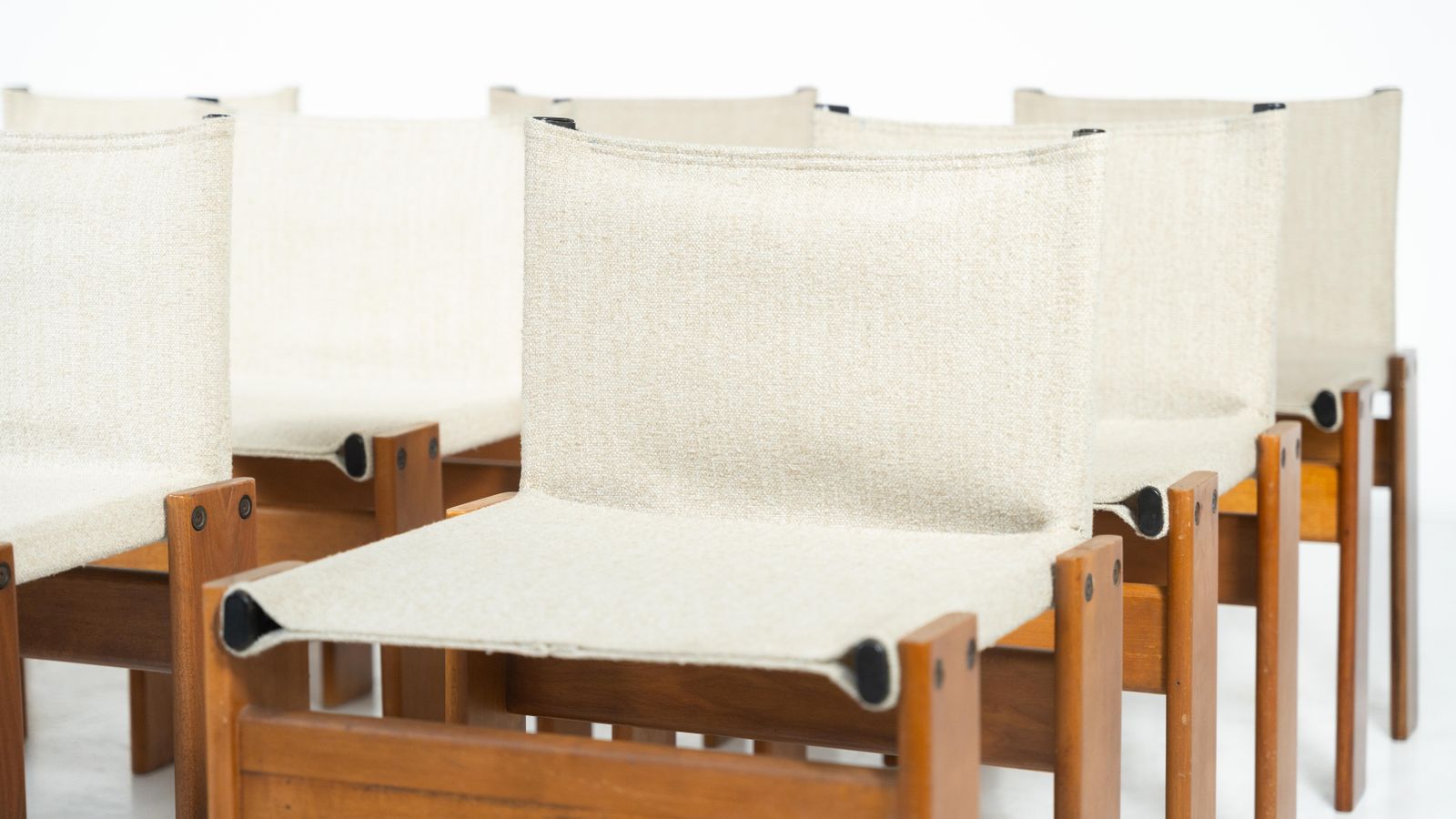 photo vintage Set Of 12 Monk Dining Chairs By Afra & Tobia Scarpa For Molteni, 1970s
