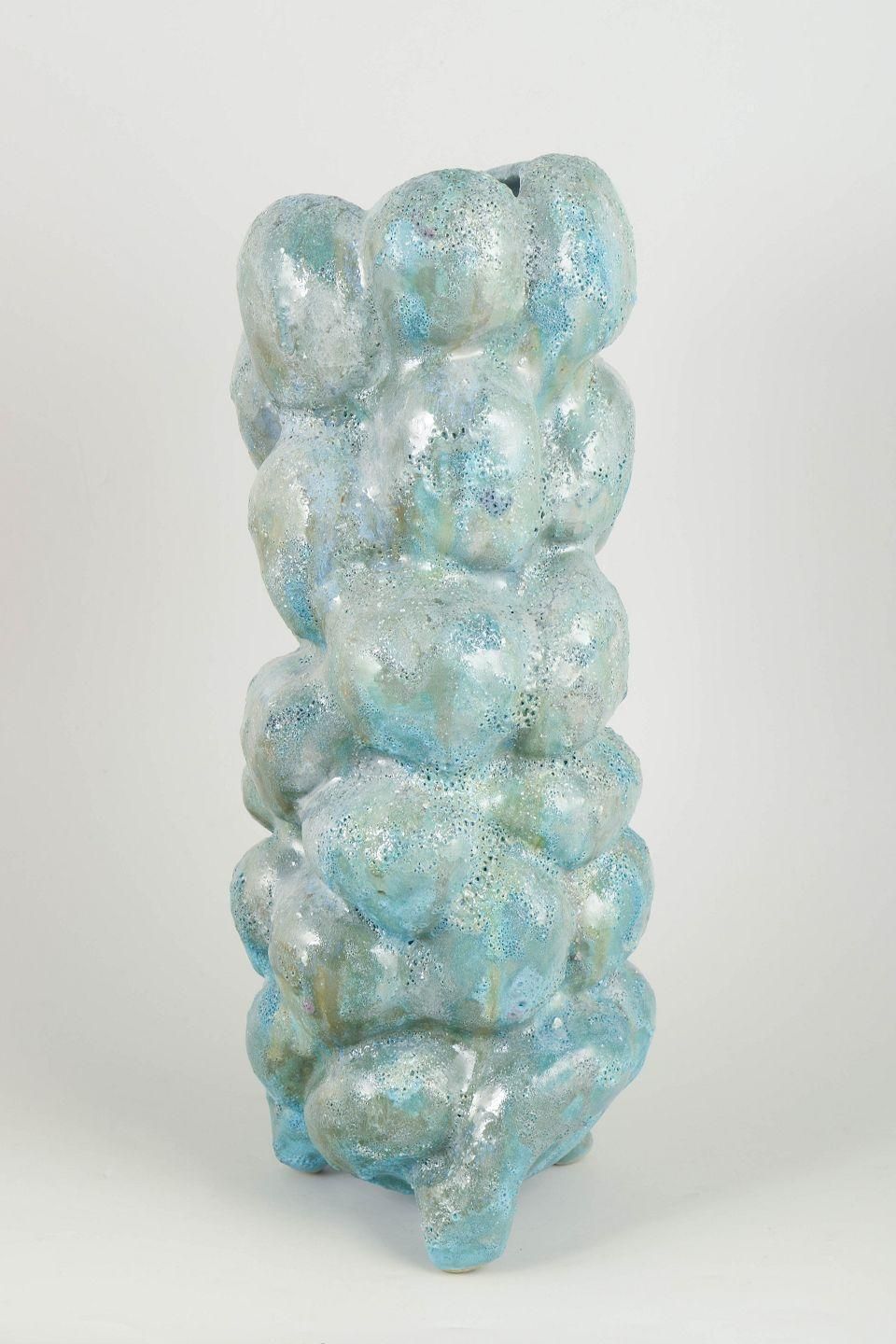 Christina Muff Contemporary Danish Artist. Tall Hand Modelled Stoneware Vessel. photo for sale